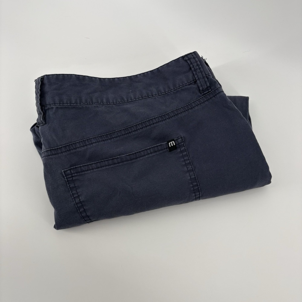 Travis Mathew Mens Golf Chino Pants 38X 31 Blue Stretch Polyester Flat Front
